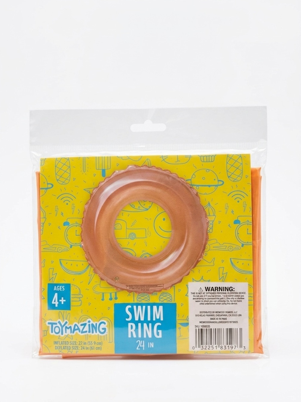 Kids Swim Ring - Orange 24 in